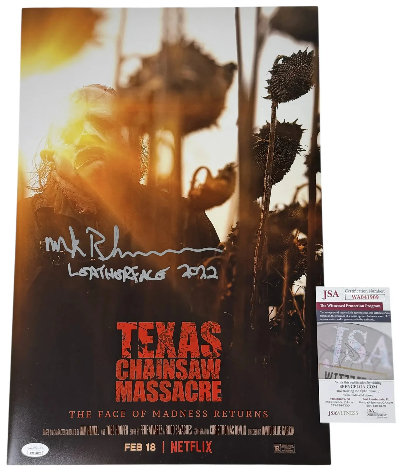 Mark Burnham — Mark Burnham signed 12x18 Poster Leatherface Texas Chainsaw Massacre 2022 JSA