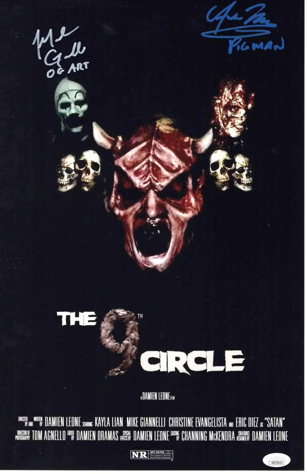 Mike Giannelli & Andrew Mahler — Mike Giannelli & Andrew Mahler signed 11x17 Poster Art the Clown The 9th Circle