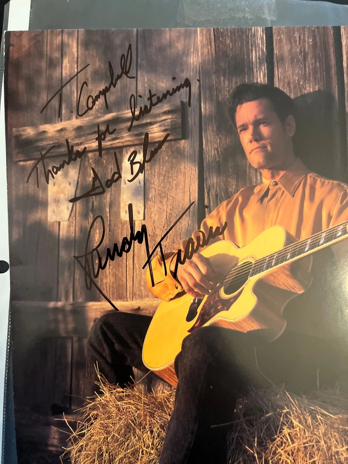 randy travis inscribed autograph photo 8x10, image 2