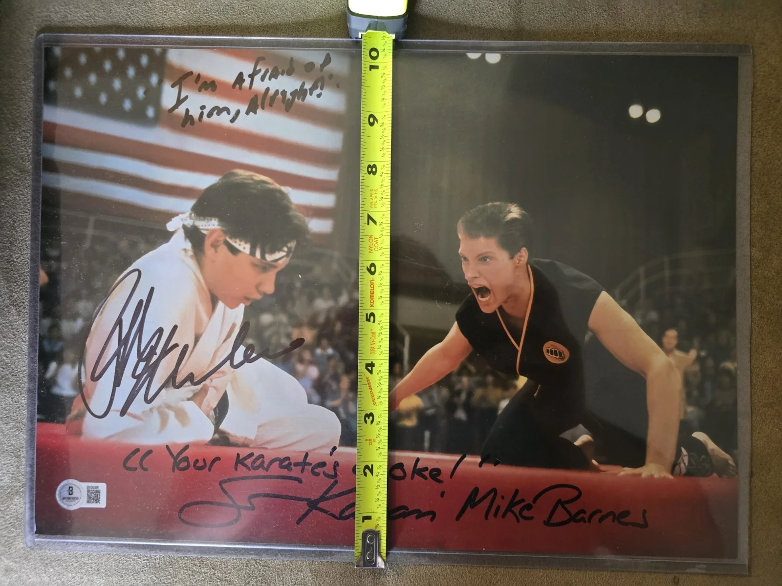 ralph macchio — Karate Kid Ralph Macchio Sean Kanan Signed 11x14 Photo Canvas Beckett COA, image 2