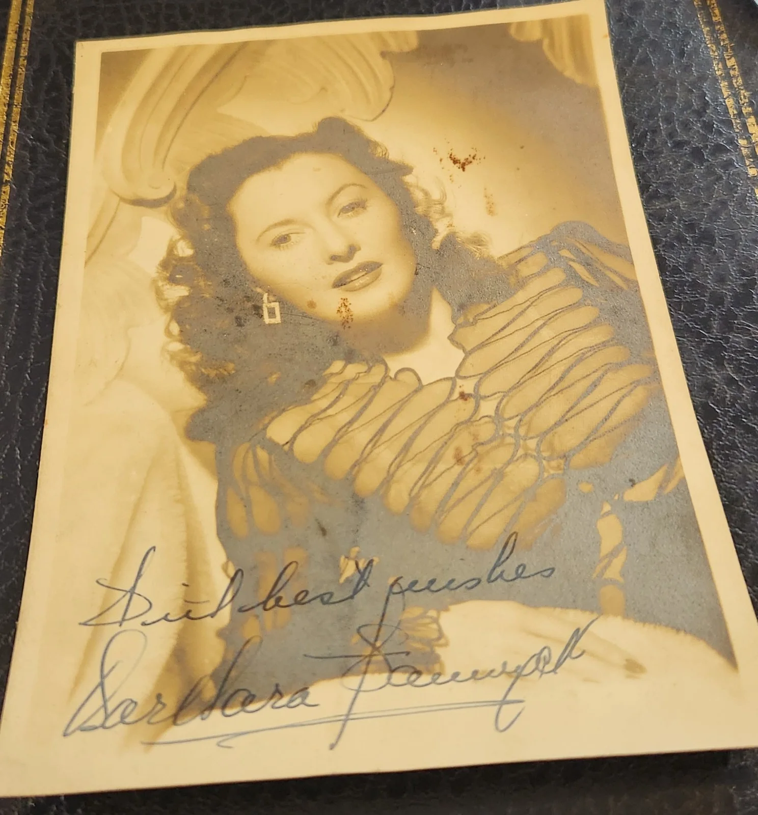 Barbara Stanwyck — BARBARA STANWYCK VTG Signed & Personalized B&W Photograph 5" x 7" Autographed, image 2