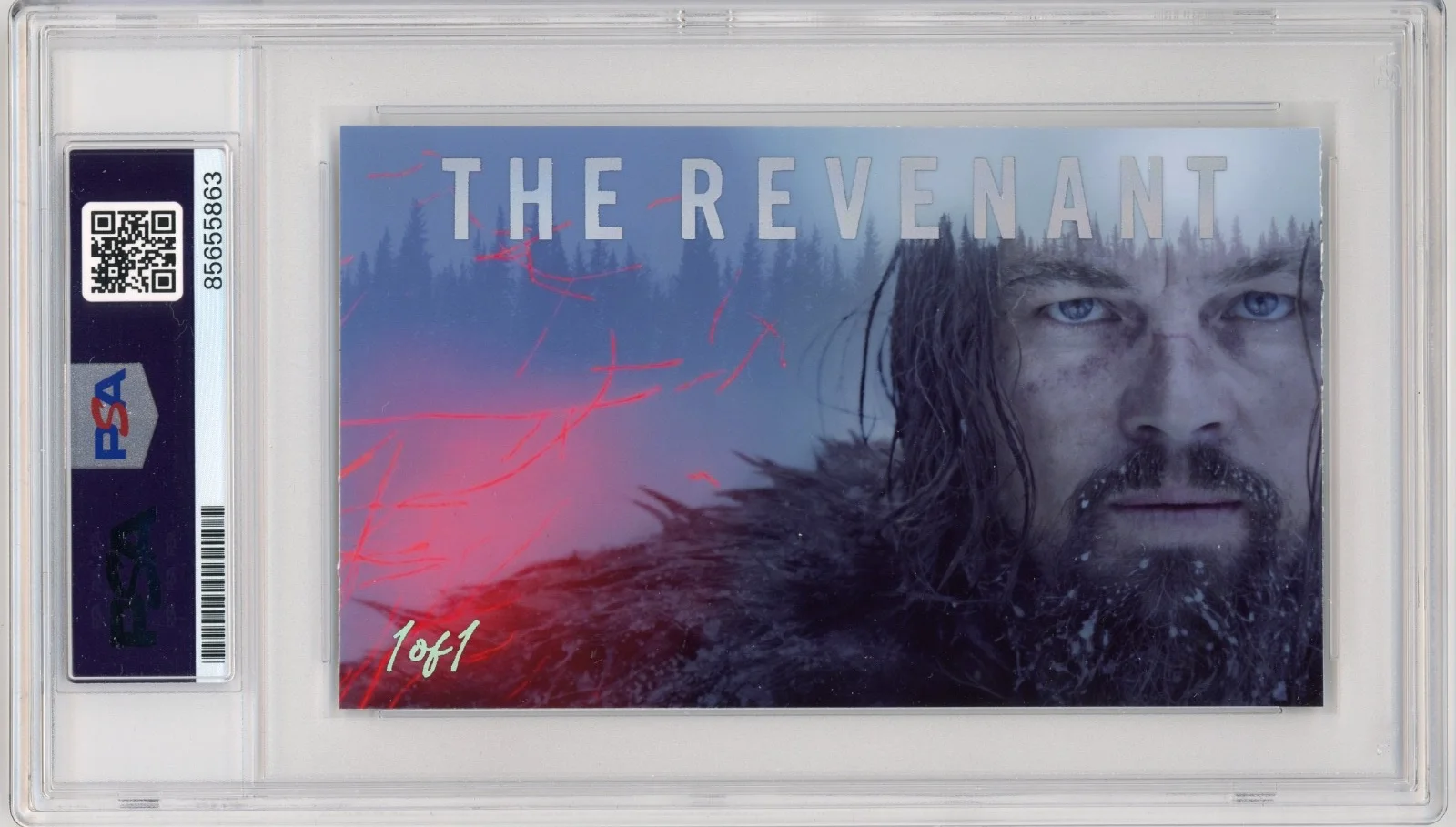 Leonardo DiCaprio — Leonardo DiCaprio Signed Custom Cut 3x5 Card The Revenant PSA Slabbed AUTO, image 2