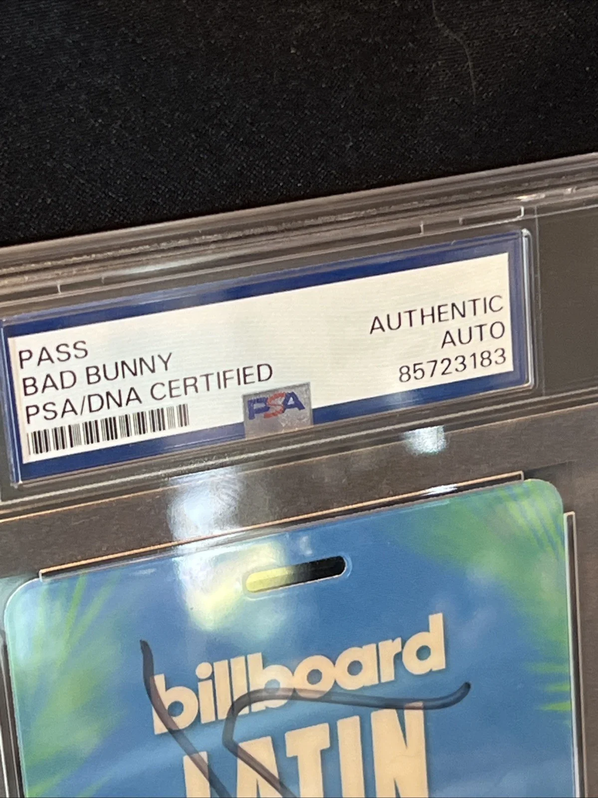 Bad Bunny signed autographed Billboard Badge Slabbed PSA/DNA UNIQUE ITEM, image 2