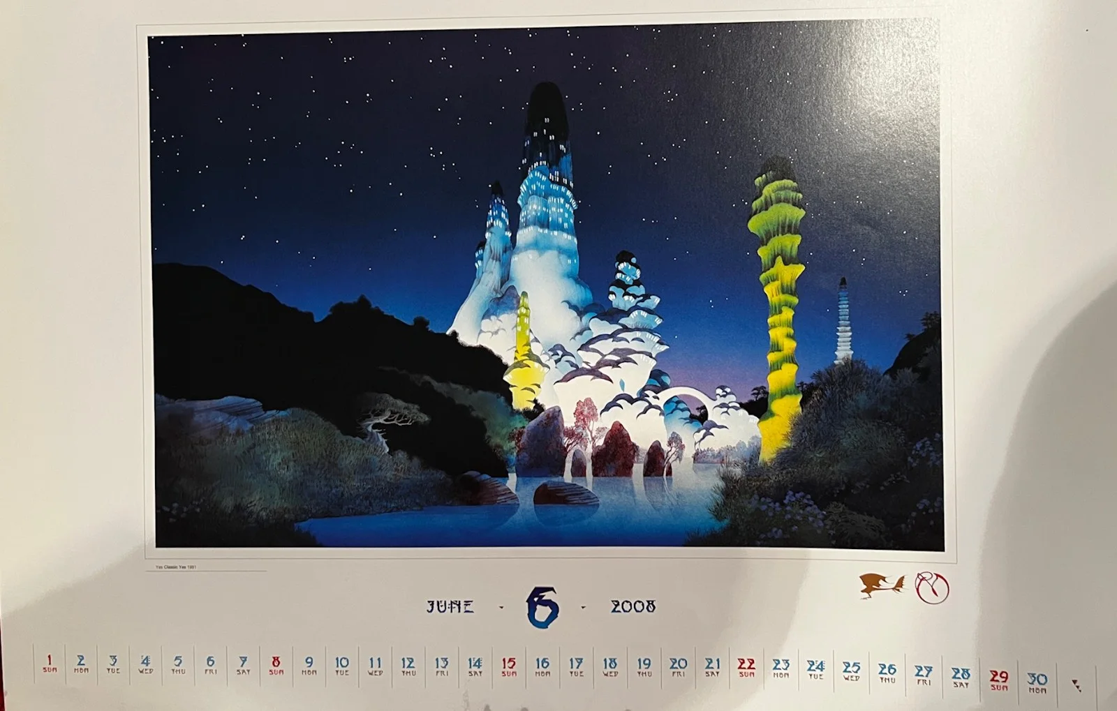 Roger Dean — SIGNED ROGER DEAN 2008 CALENDAR -Prop for Film -- GREAT CONDITION, image 2