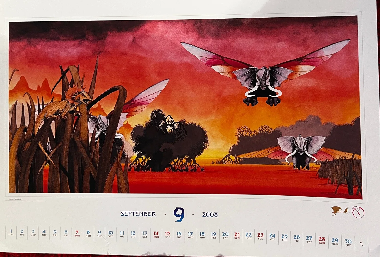 Roger Dean — SIGNED ROGER DEAN 2008 CALENDAR -Prop for Film -- GREAT CONDITION, image 5