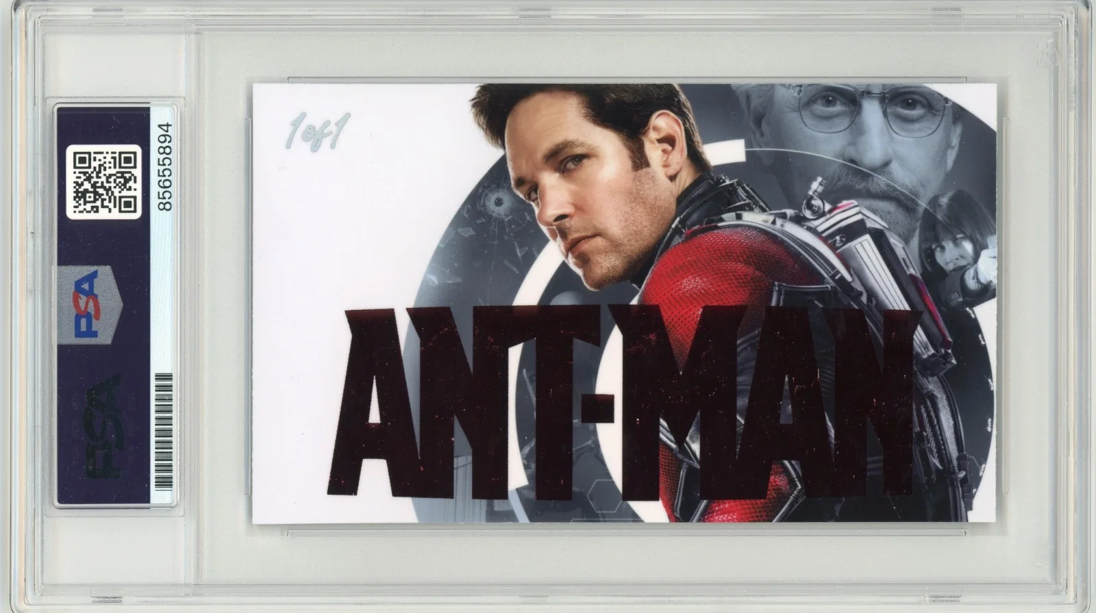 Paul Rudd — Paul Rudd Signed Custom Cut 3x5 Card Marvel Ant-Man PSA Slab AUTO, image 2