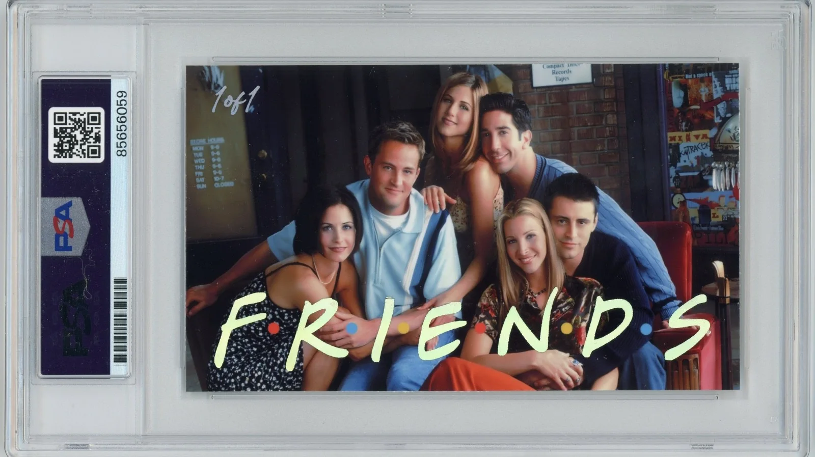 David Schwimmer — David Schwimmer Signed Custom Cut 3x5 Card Friends Ross Geller PSA Slab AUTO, изображение 2