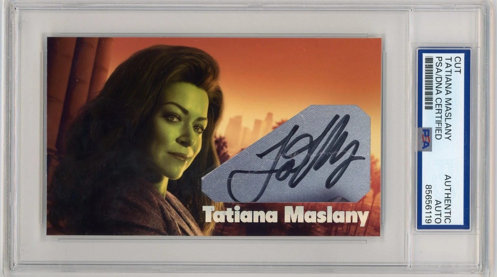 Tatiana Maslany — Tatiana Maslany Signed Custom Cut 3x5 Card She Hulk PSA Slabbed AUTO