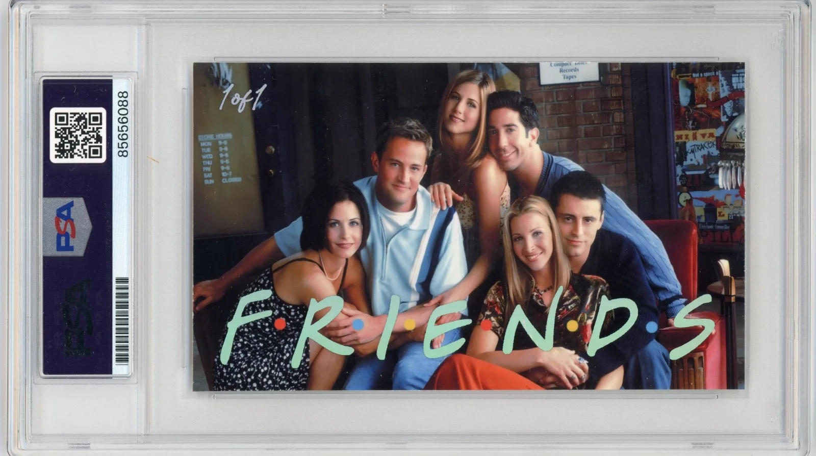 Matthew Perry — Matthew Perry Signed Custom Cut 3x5 Card Friends Chandler Bing PSA Slab AUTO, изображение 2