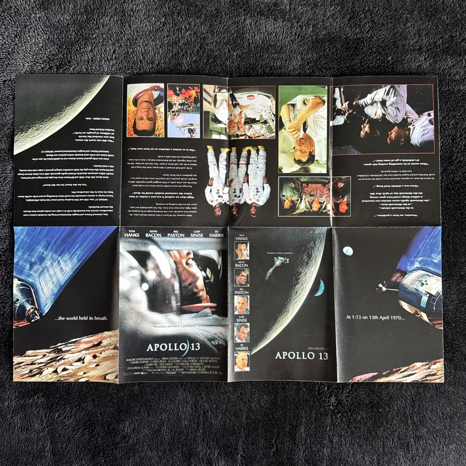 Apollo 13 Tom Hanks Paxton Bacon Harris 1995 English A5 Movie Program Promo Rare, изображение 3