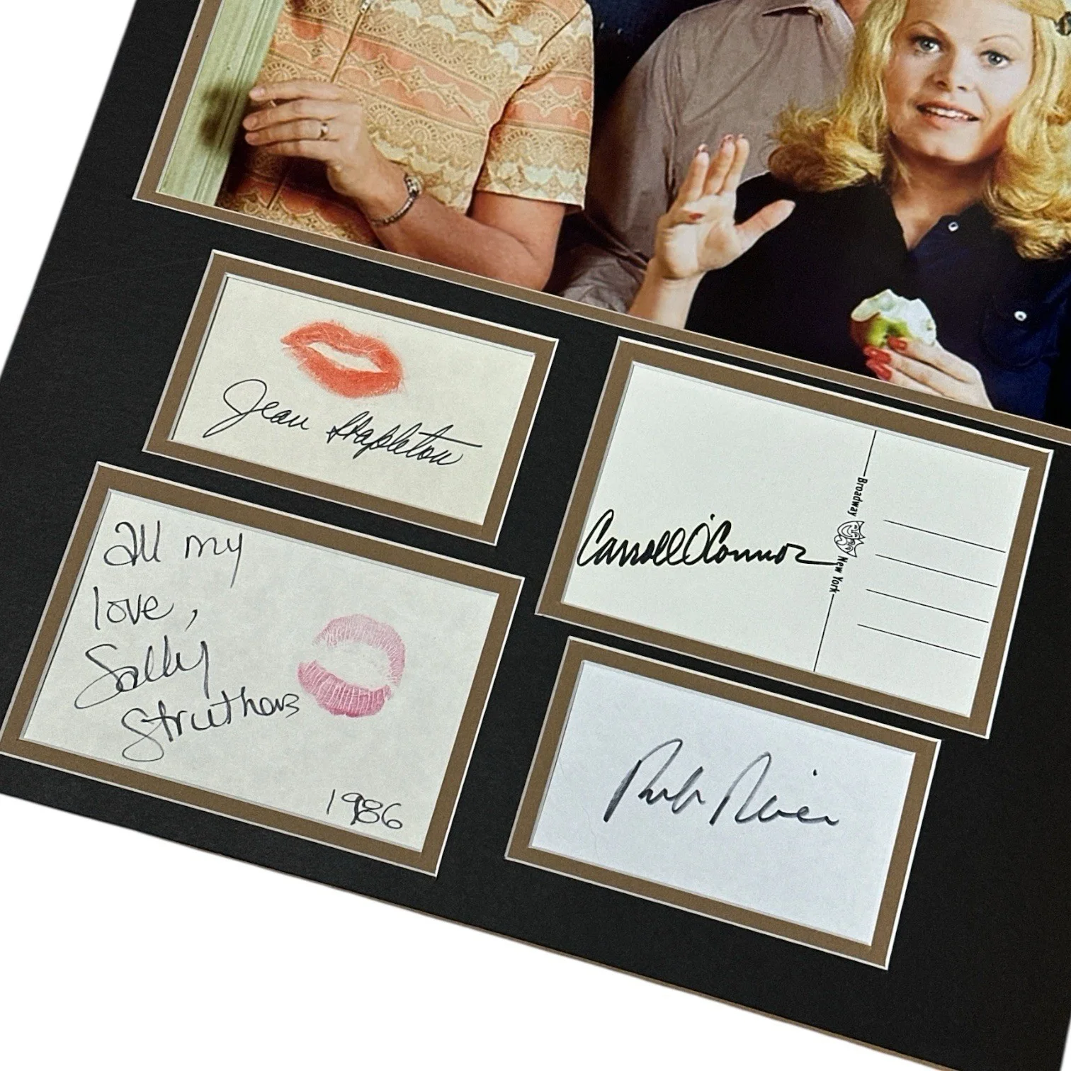 All In The Family Cast — All In The Family Autograph Index Card & Photo Display! Signed x4! Rob Reiner!, изображение 2
