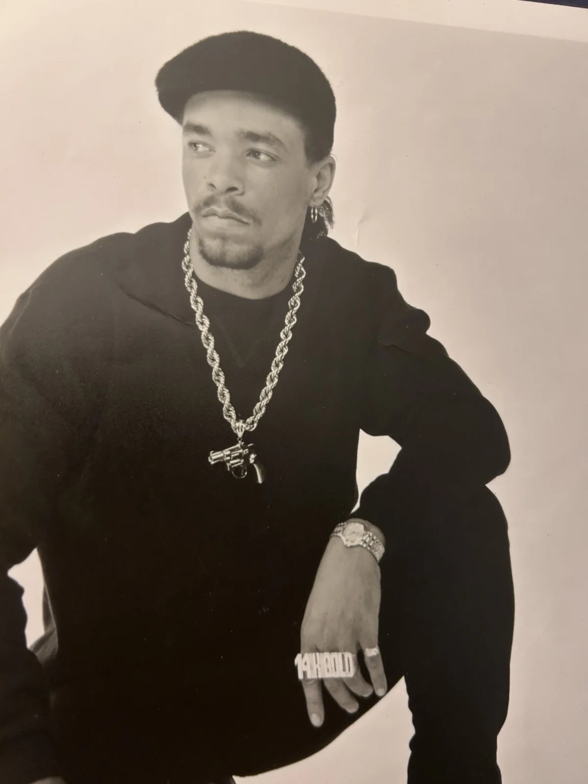 SIGNED Rare 1988 ICE-T Sire Records 8x10 R&B Hip Hop Rap Chain Music, изображение 4
