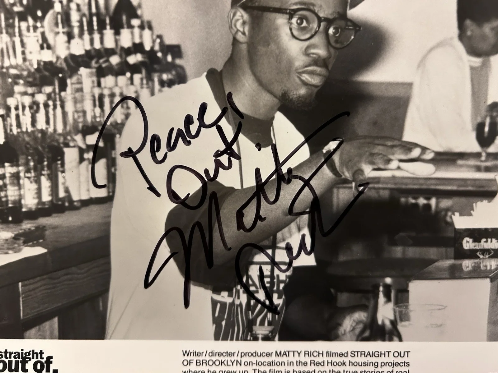 Matty Rich — 1991 SIGNED Rare 8x10 Matty Rich Straight Out of Brooklyn 8x10 Red Hook Projects, image 2