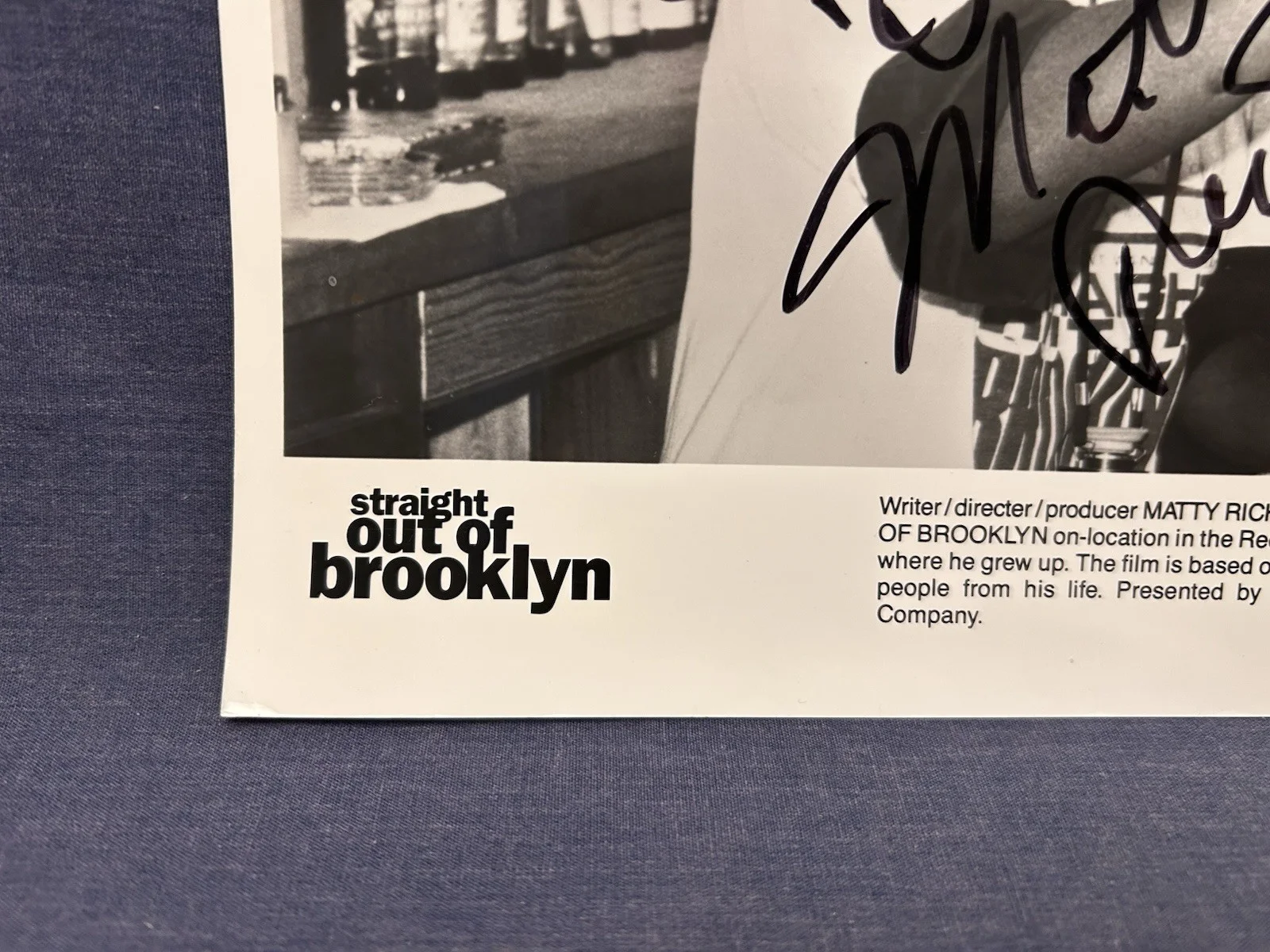 Matty Rich — 1991 SIGNED Rare 8x10 Matty Rich Straight Out of Brooklyn 8x10 Red Hook Projects, image 3