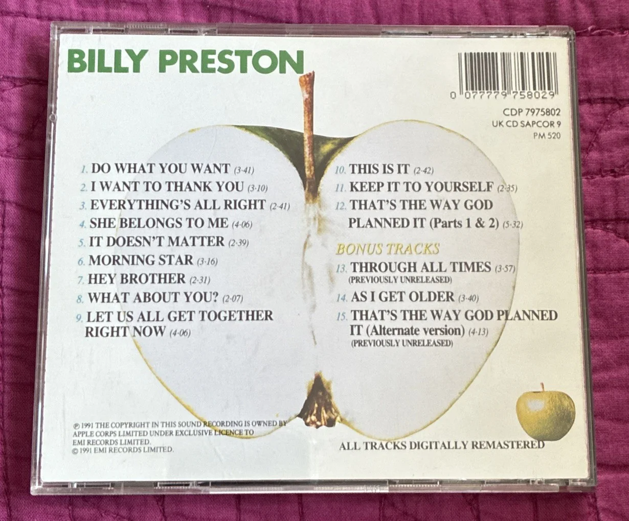 Autograph Hand Signed CD Booklet Billy Preston That's the Way God Planned It, image 4
