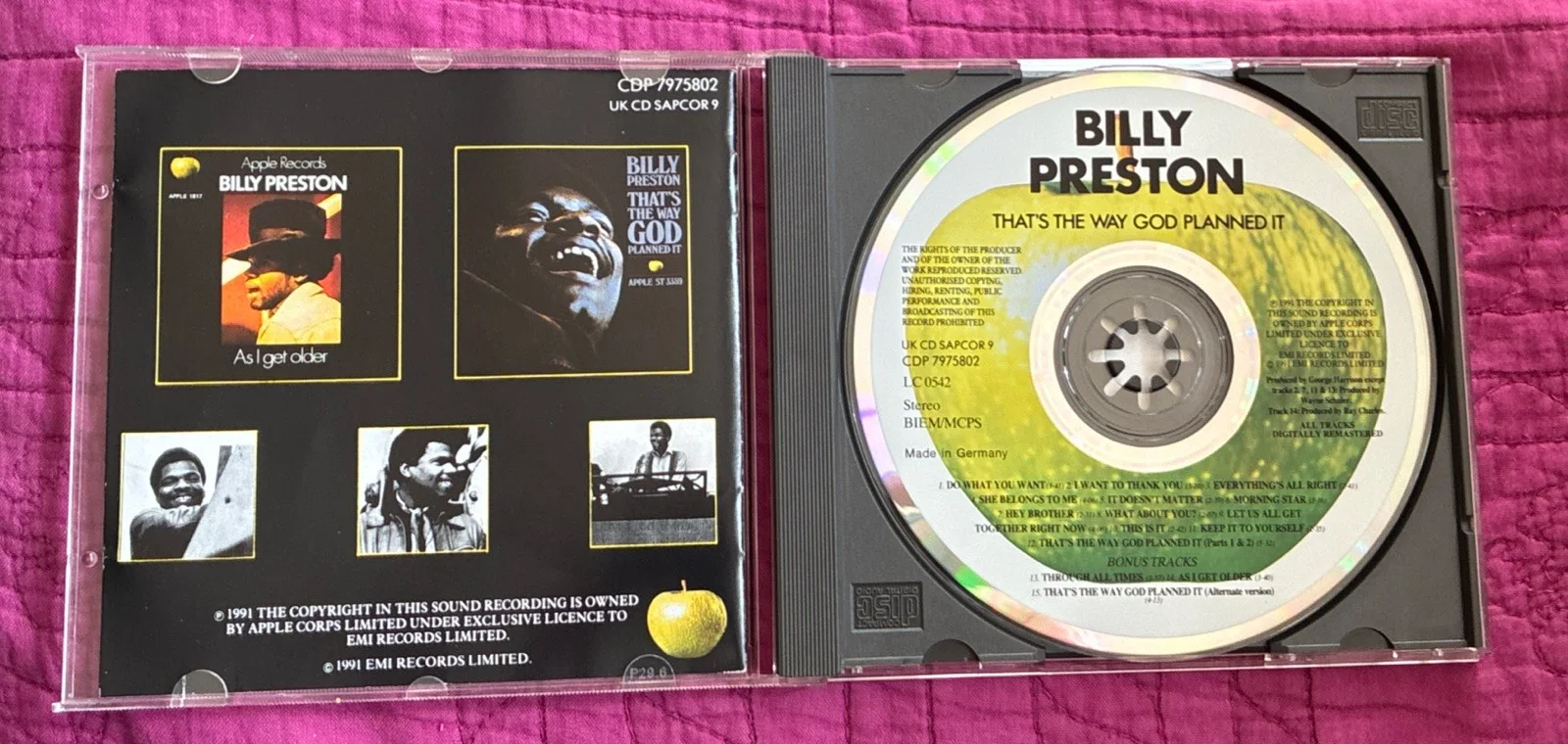 Autograph Hand Signed CD Booklet Billy Preston That's the Way God Planned It, image 5