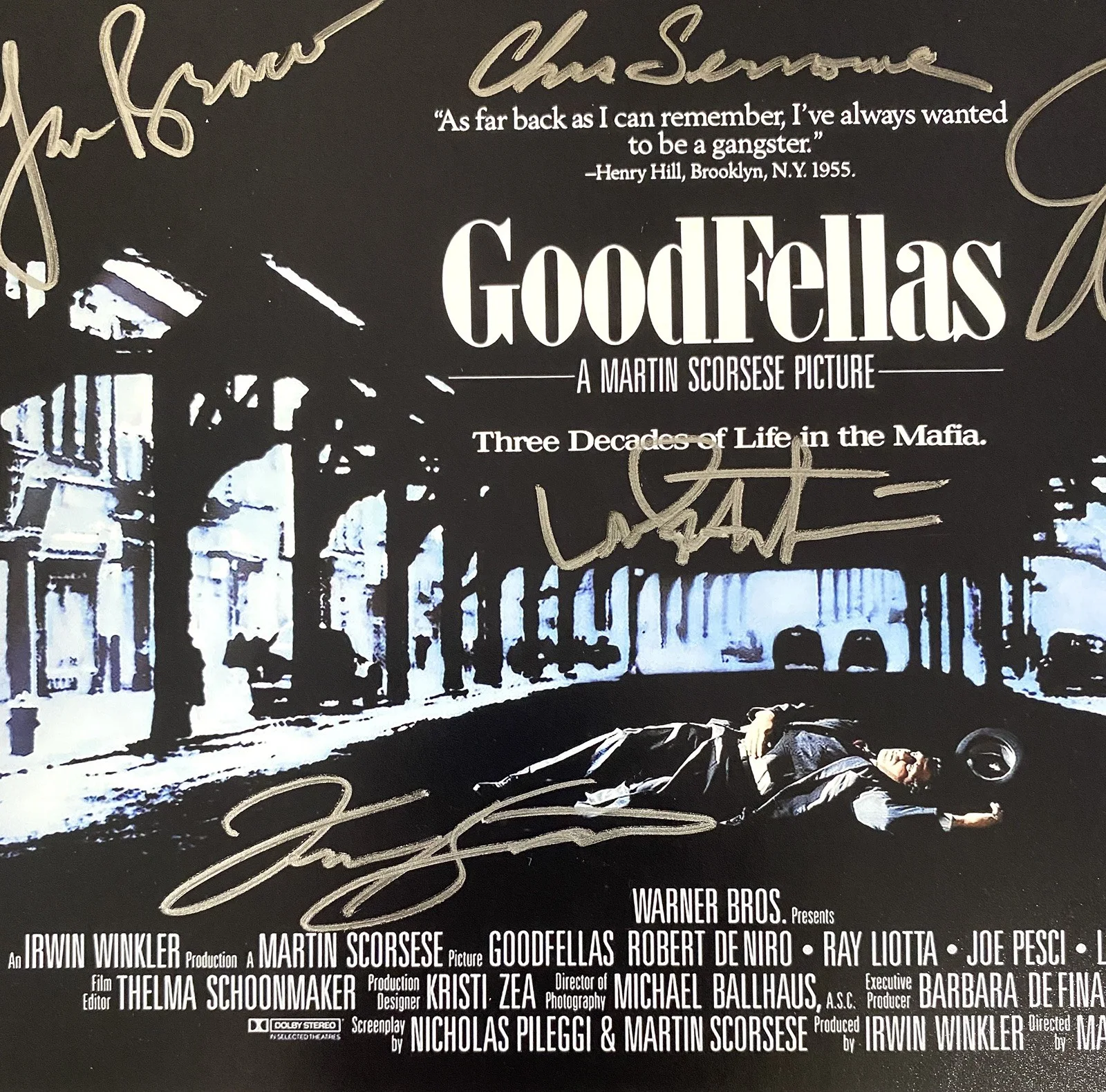 Goodfellas Cast Signed 11x17 Print - Liotta, Bracco, Sorvino – JSA Authenticated, изображение 3