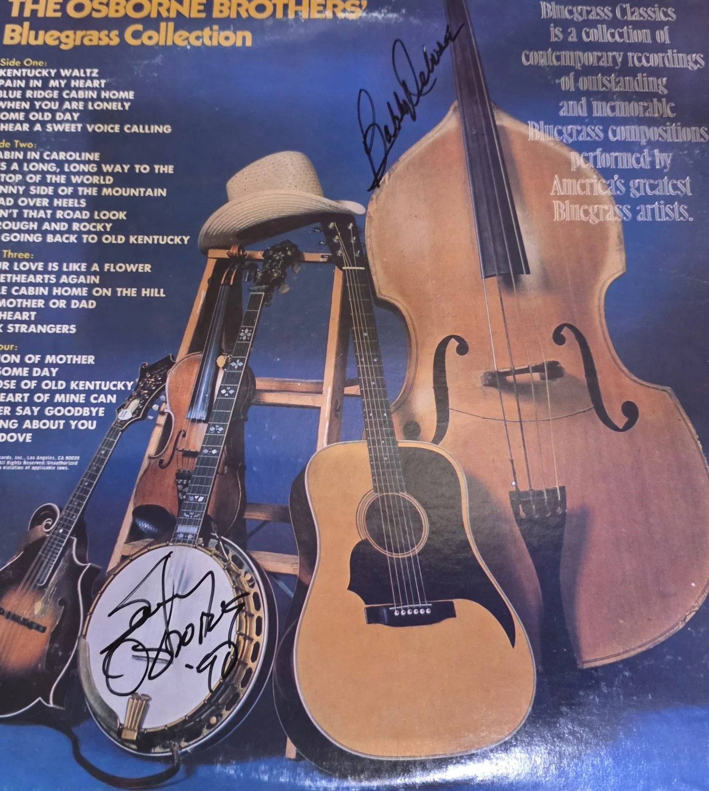 Blue Grass Legends The Osborne Brothers Autographed Lp . Super Nice, image 2
