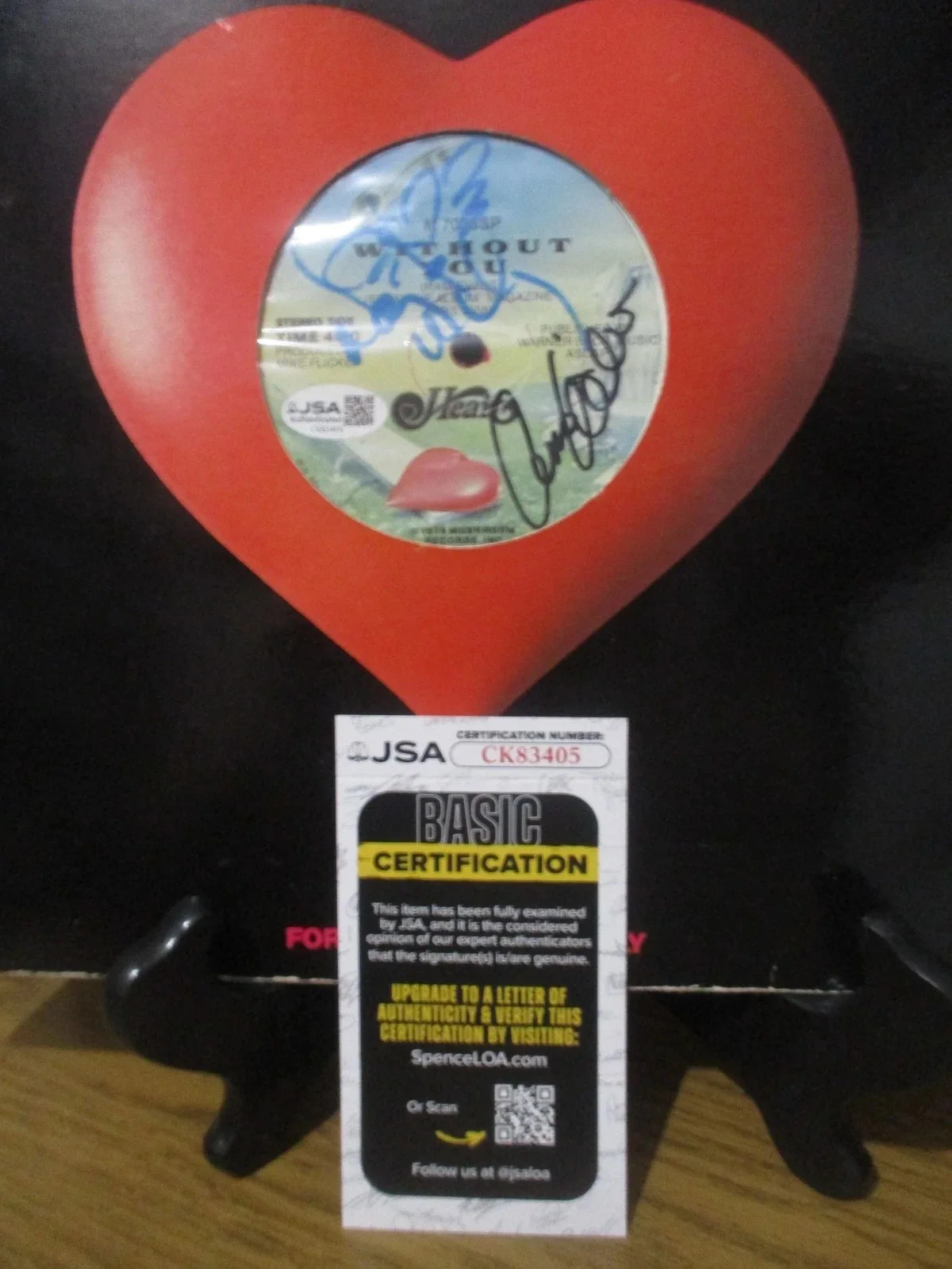 HEART JSA CERTIFIED AUTHENTIC AUTOGRAPHED/SIGNED RED VINYL--ANN & NANCY WILSON, image 5