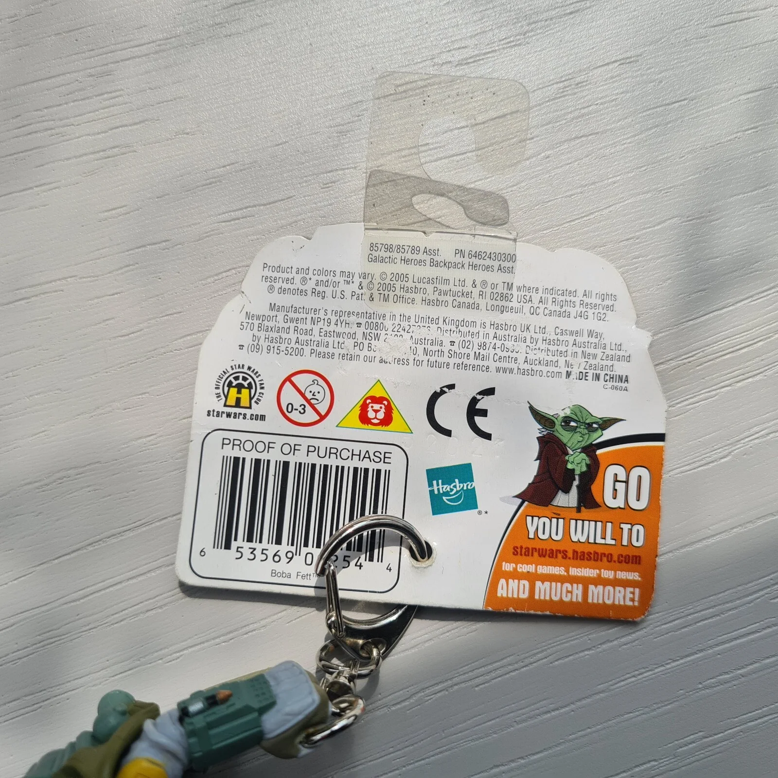Galactic Heroes Backpack Heroes Star Wars Boba Fett Keyring/Keychain/Figure New, image 2