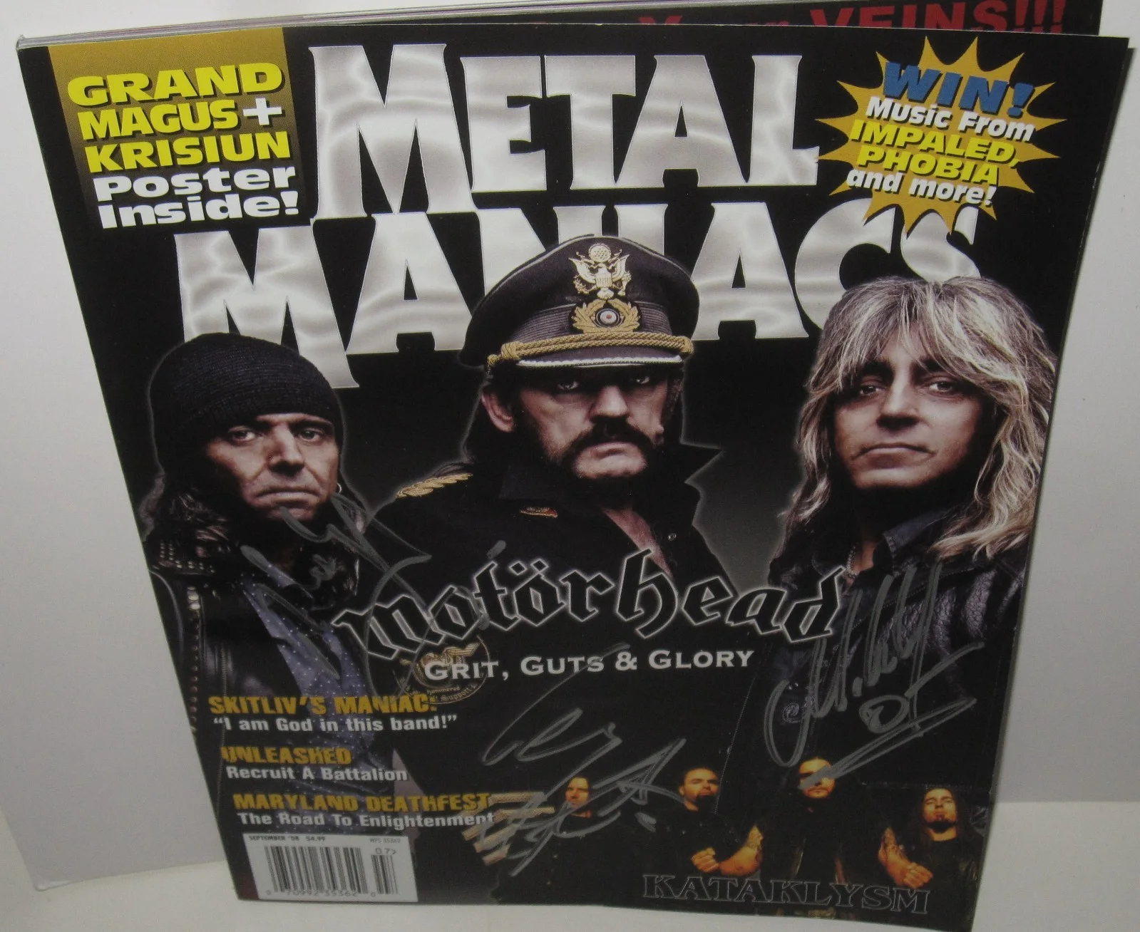 LEMMY KILMISTER SIGNED MOTORHEAD METAL MANIACS MAGAZINE ROCK AUTOGRAPH JSA LOAX3, изображение 2