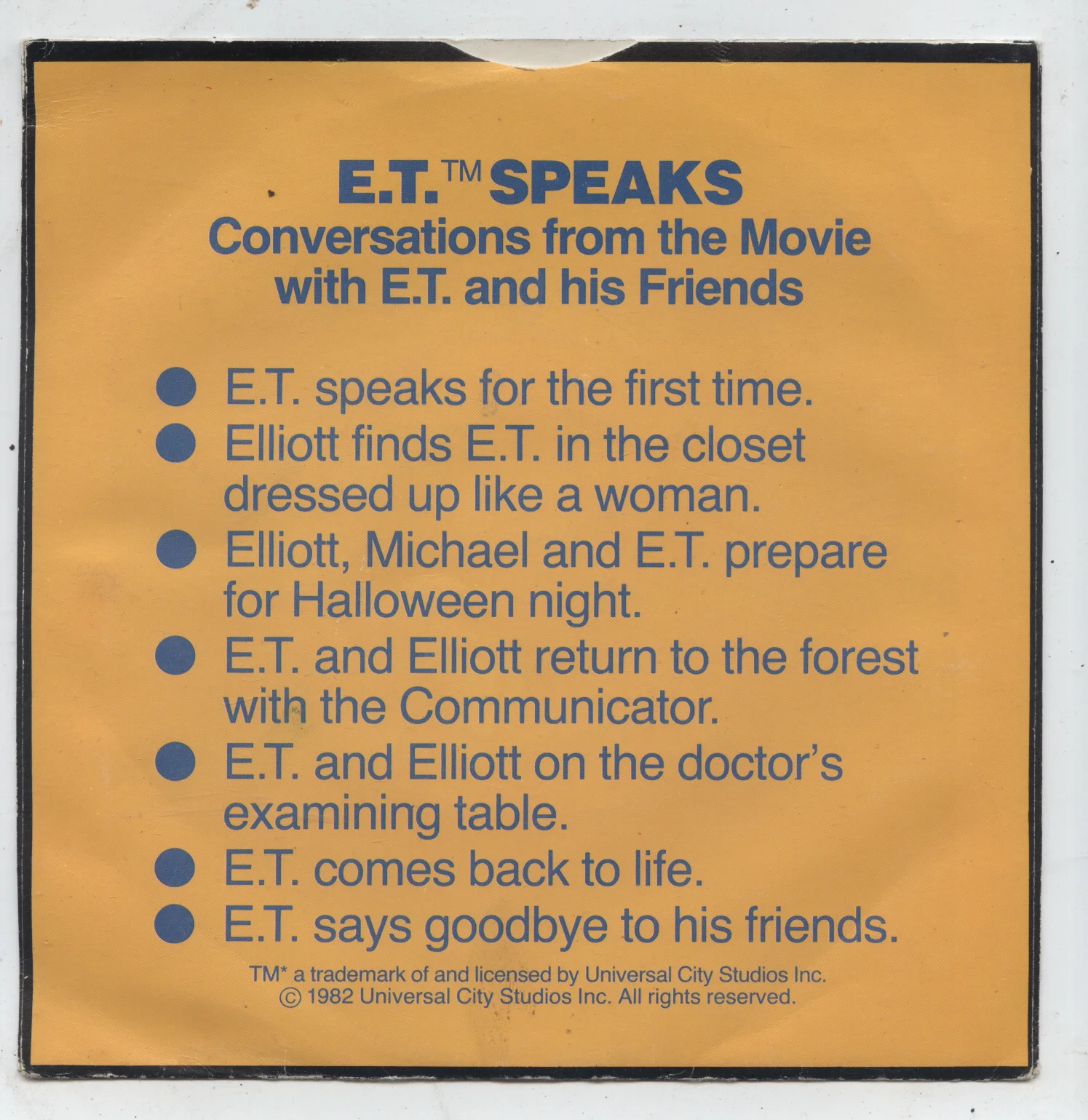 E.T. MOVIE EXCERPTS. 1982 UK 7" SINGLE., image 2