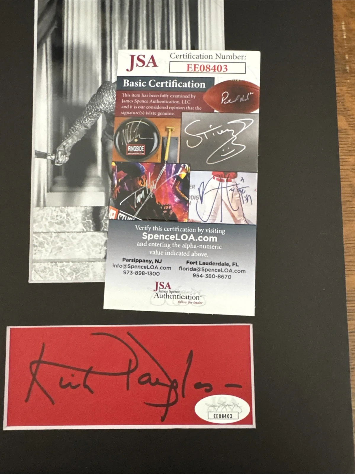 Kirk Douglas Auto Signed Photo Matted To 8x10 Spartacus JSA Authentic, изображение 4