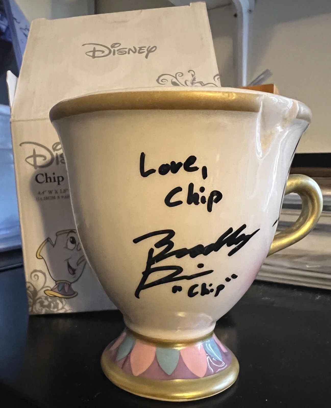 Bradley Pierce , Beauty And The Beast , Chip , Autographed , Signed Tea Cup, image 3