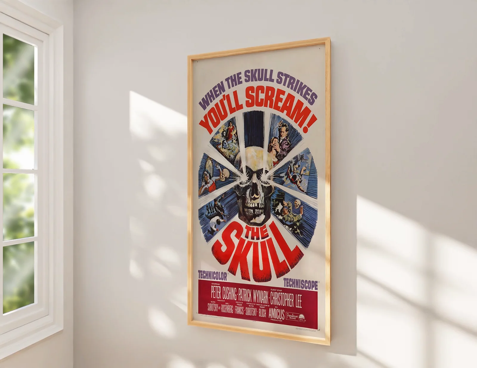 The Skull 1965 Christopher Lee Peter Cushing - Restored 27.2" x 41" US One Sheet, image 2