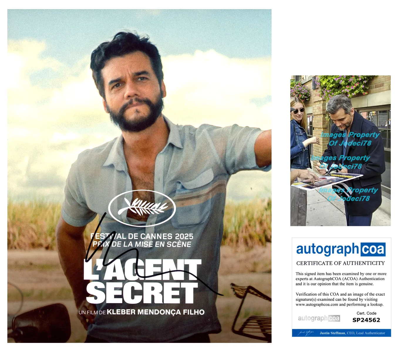 Wagner Moura — Wagner Moura Signed Autographed THE SECRET AGENT 8x10 Photo PROOF ACOA B