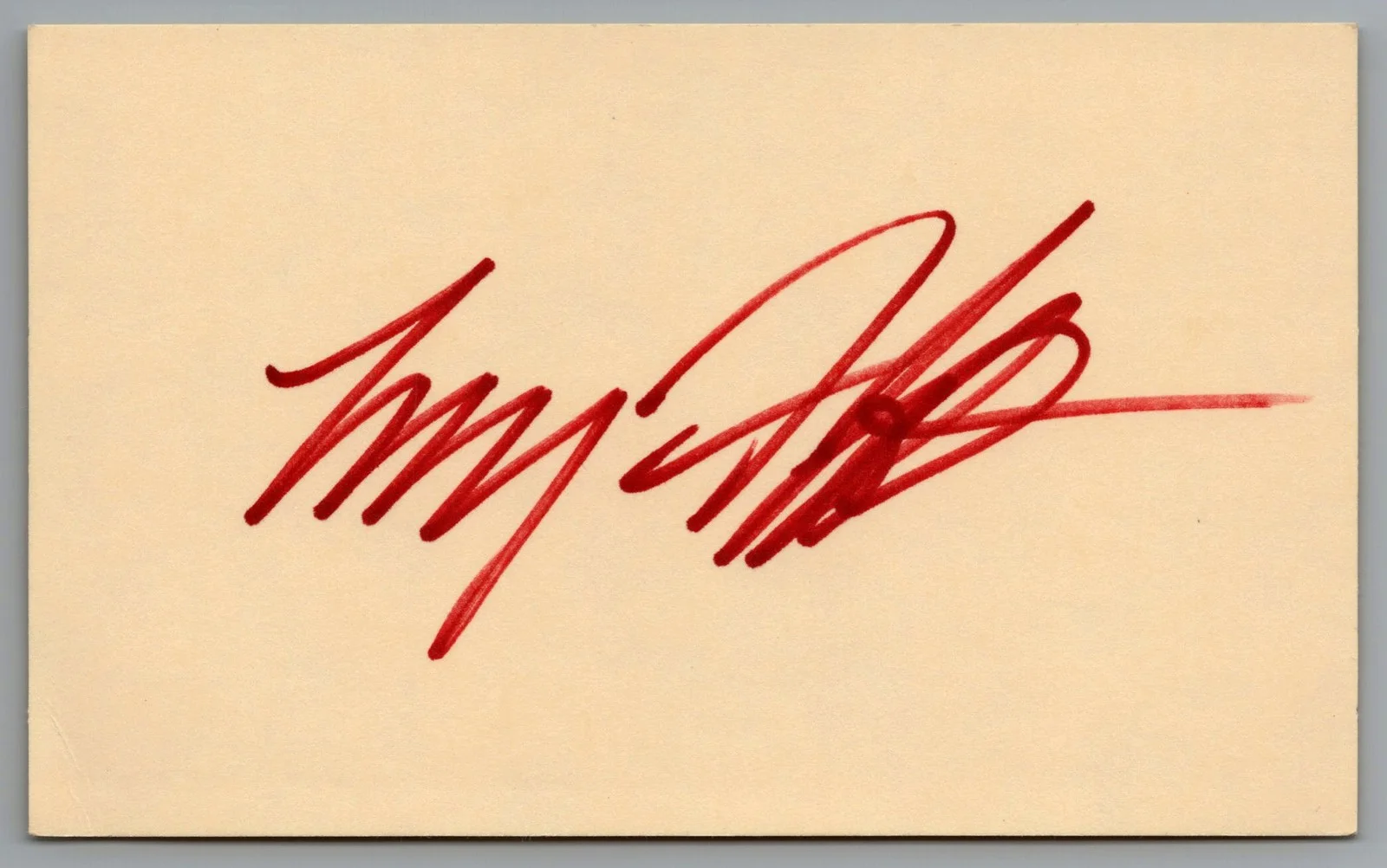 Larry Flynt — Larry Flynt Signed 3x5 Index Card Hustler Autographed
