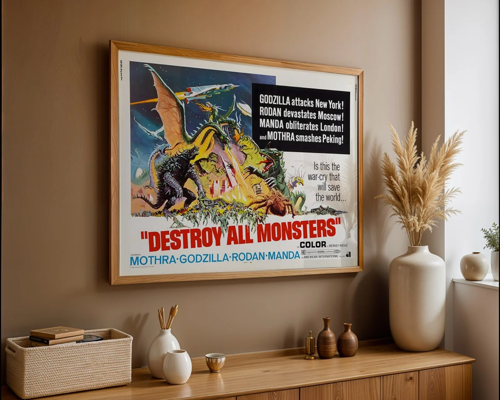 Destroy All Monsters - 1968 Ishirō Honda - Restored 28" x 22" US Half Sheet, изображение 3