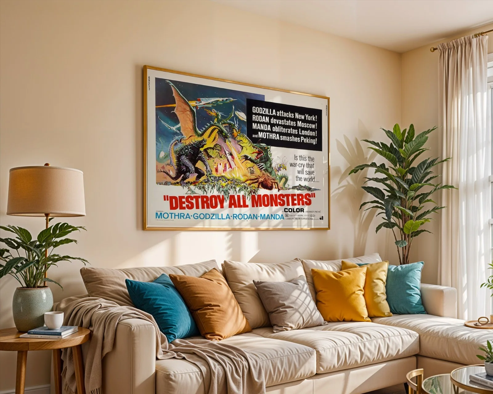 Destroy All Monsters - 1968 Ishirō Honda - Restored 28" x 22" US Half Sheet, изображение 5