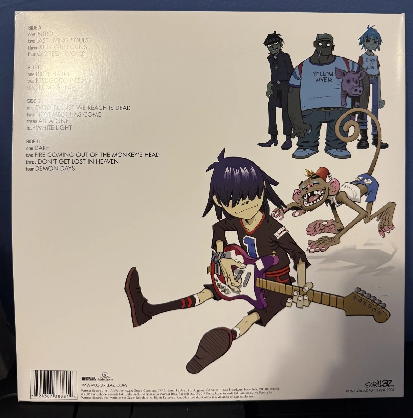 Damon Albarn & Jamie Hewlett signed Gorillaz Demon Days 12" lp album, image 5