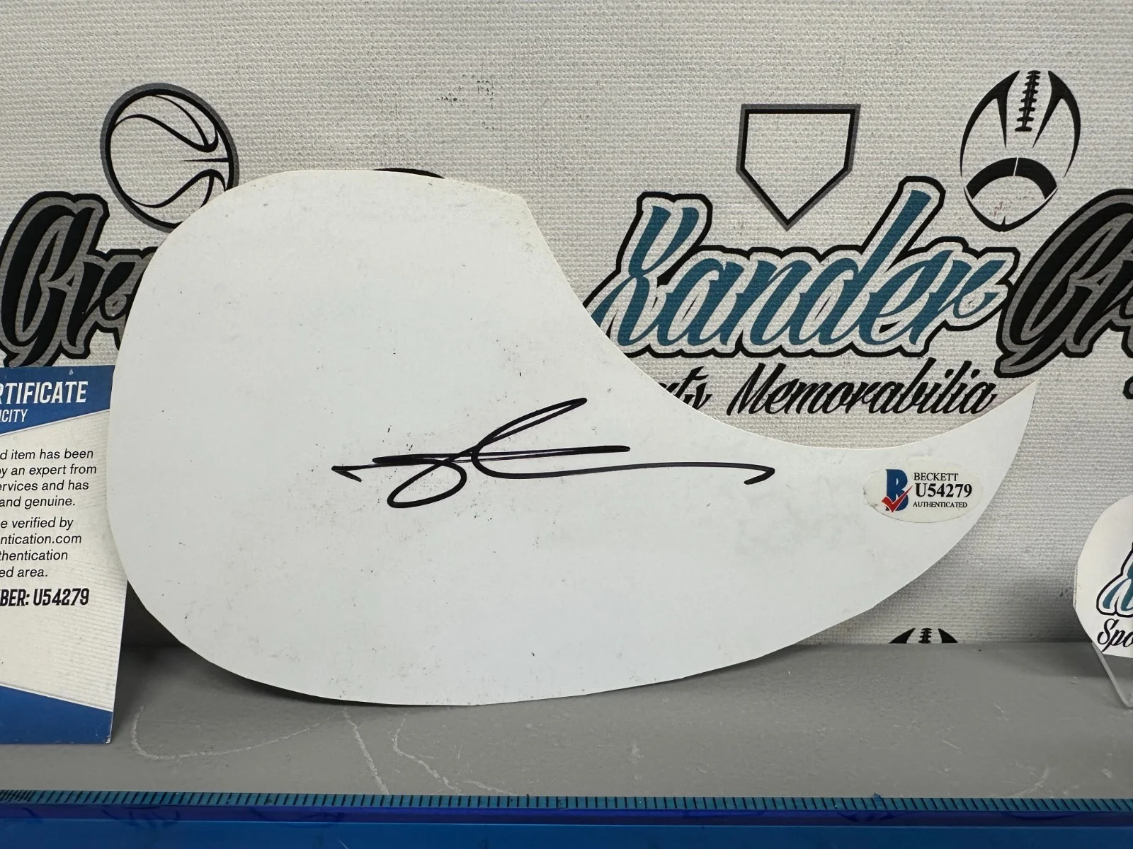 CHASE RICE SIGNED AUTOGRAPHED GUITAR BLACK TEARDROP PICK GUARD-BECKETT BAS COA, image 2
