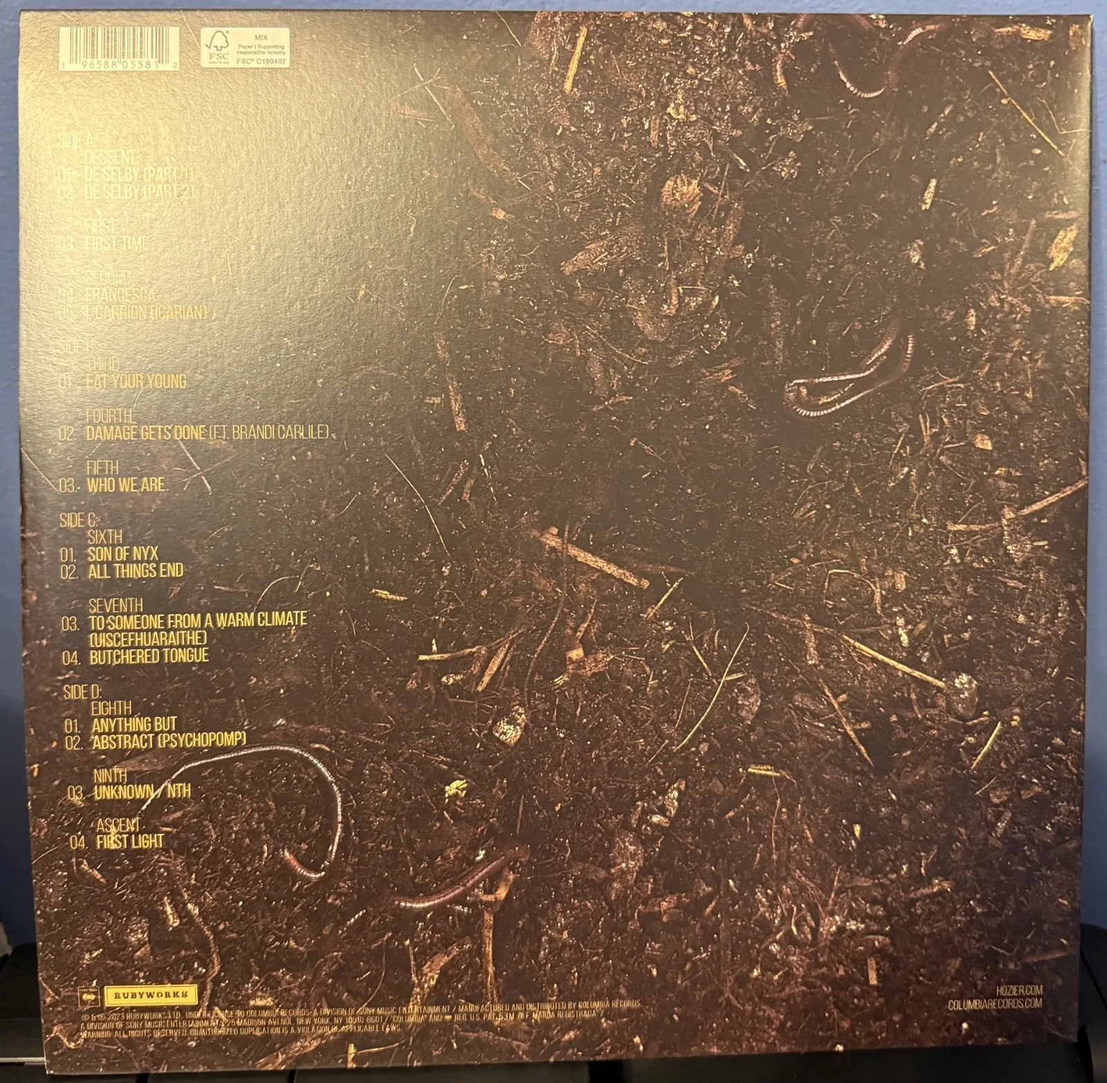 Hozier signed Unreal Unearth 12" lp album, image 3