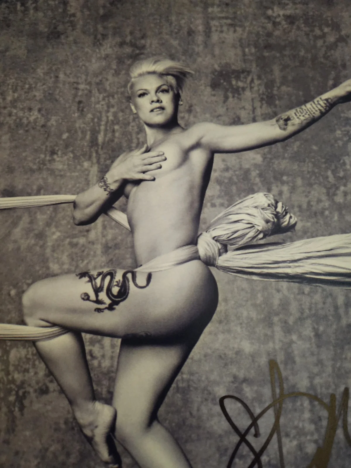 PINK ORIGINAL AUTOGRAPH W/ COA 8X12" BLACK AND WHITE HIGH QUALITY PHOTO 💋 🎶, image 3