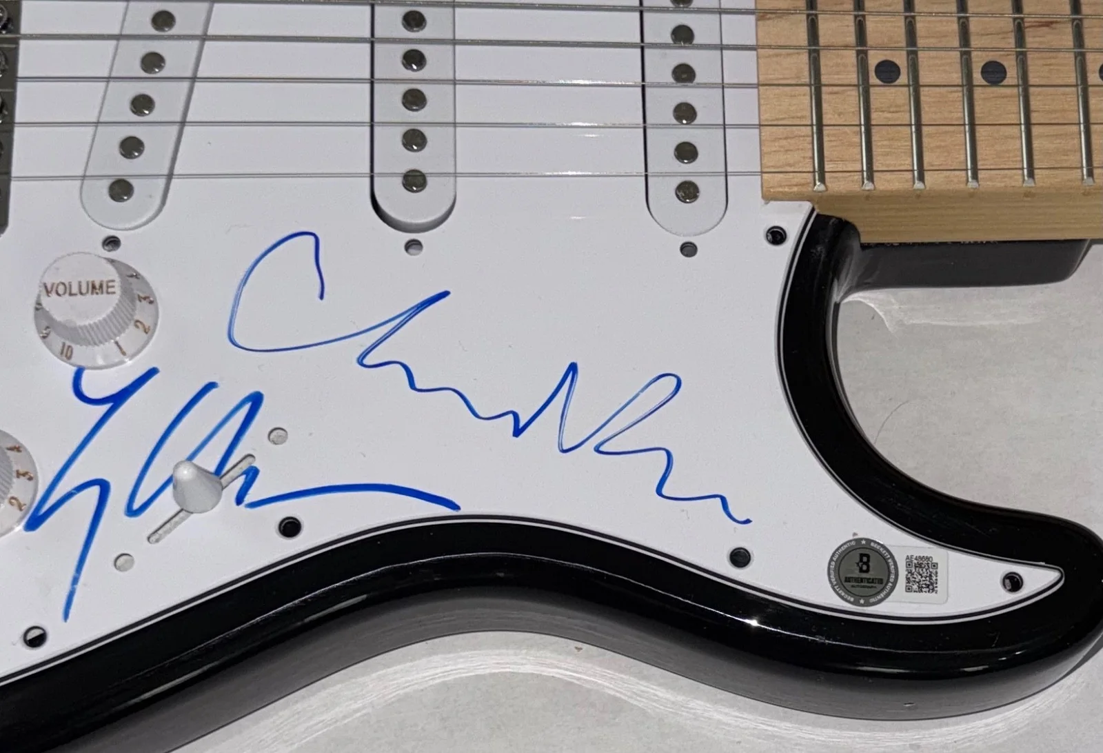 Fleetwood Mac Lindsey Buckingham Christine McVie Signed Electric Guitar Beckett, image 4