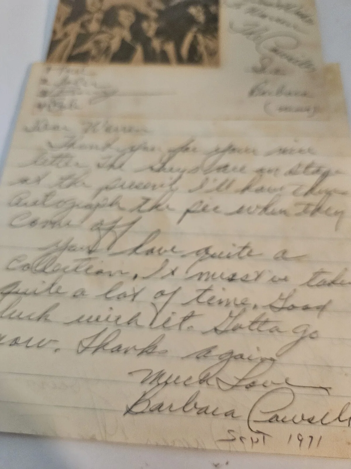 The Cowsills Signed Index Card And Letter, image 2