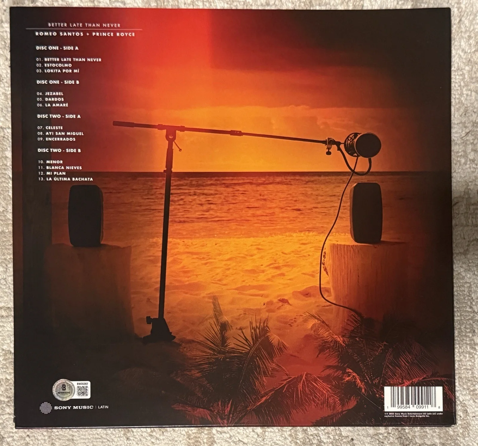 PRINCE ROYCE AND ROMEO SANTOS SIGNED BETTER LATE THAN NEVER VINYL - BECKETT COA, image 2