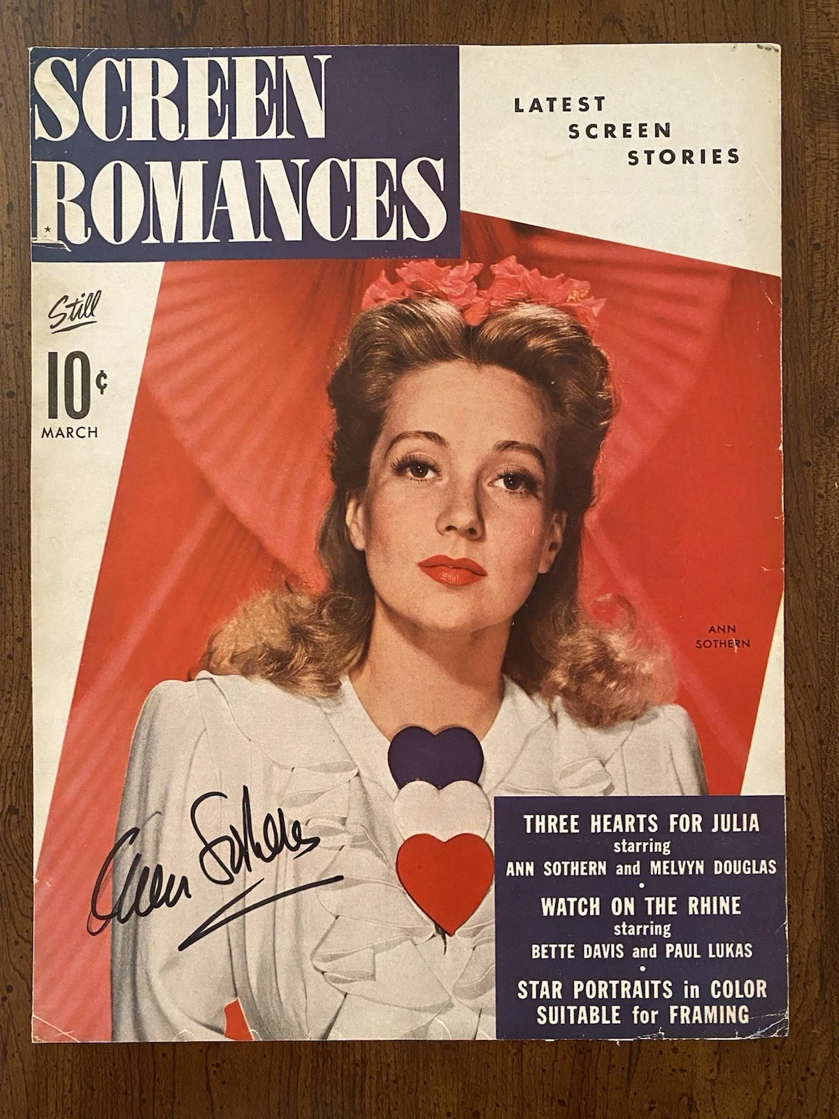 Ann Sothern — Ann Sothern Signed Autographed Vintage Screen Romances Magazine With COA RARE