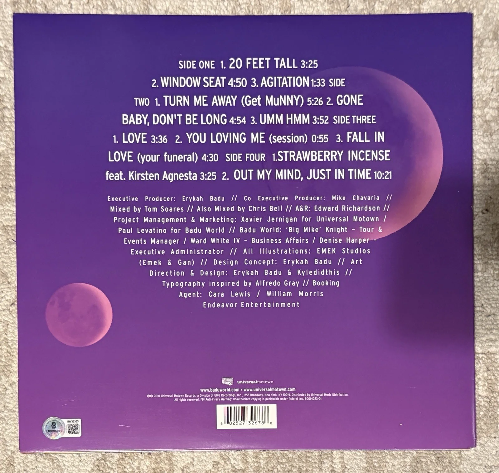 ERYKAH BADU SIGNED NEW AMERYKAH PART TWO VINYL LP - BECKETT COA, изображение 2
