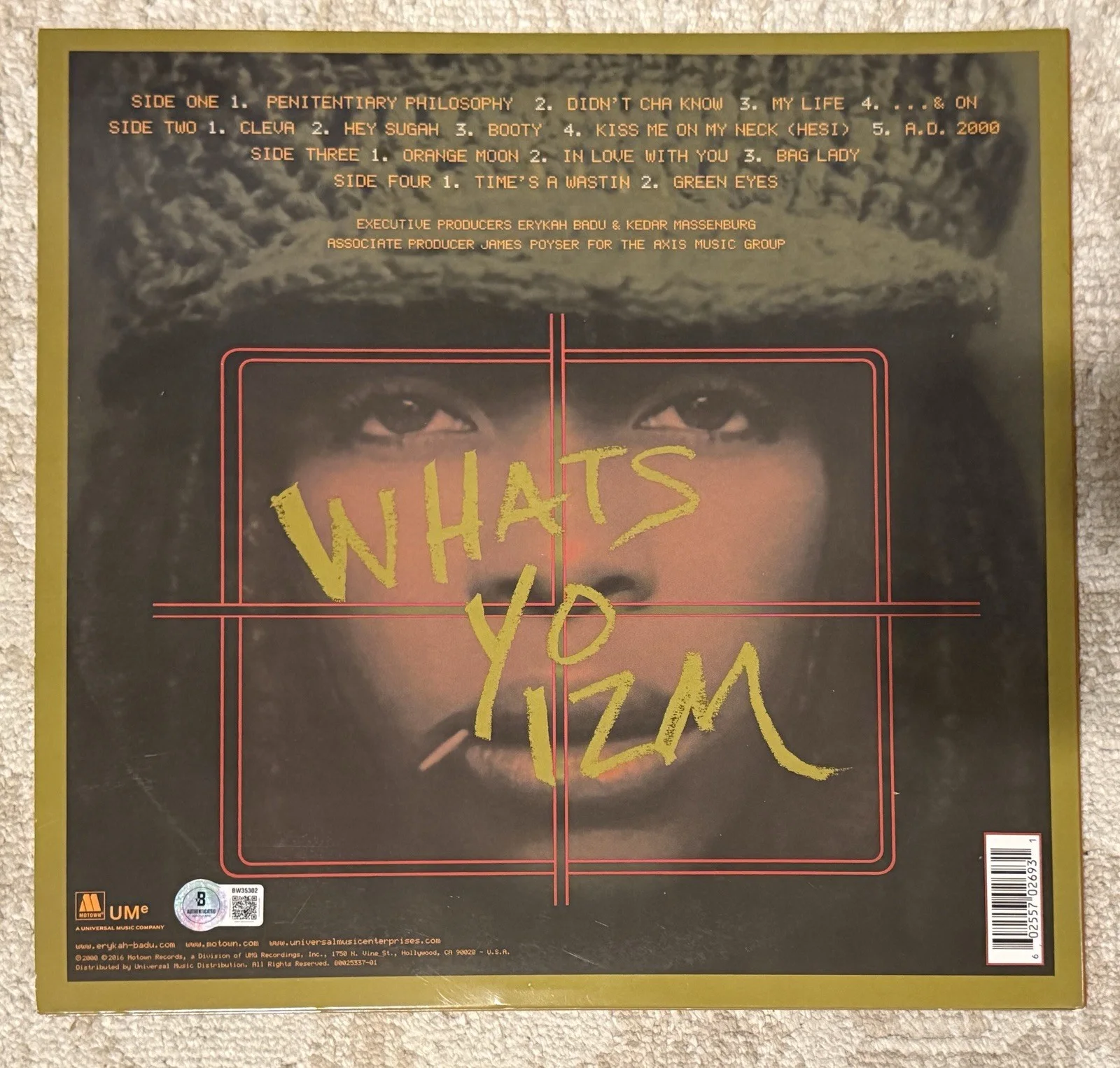 ERYKAH BADU SIGNED MAMAS GUN VINYL LP - BECKETT COA, image 2