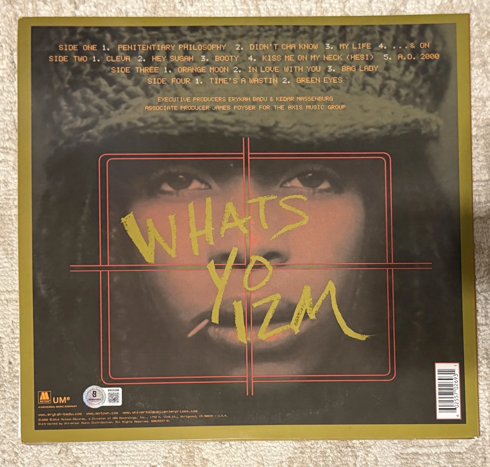 ERYKAH BADU SIGNED MAMAS GUN VINYL LP - BECKETT COA, изображение 2