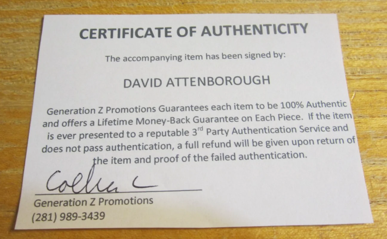 David Attenborough — David Attenborough Actor, Writer, Broadcaster Autographed 4X5.75 Photo "Nature", изображение 3