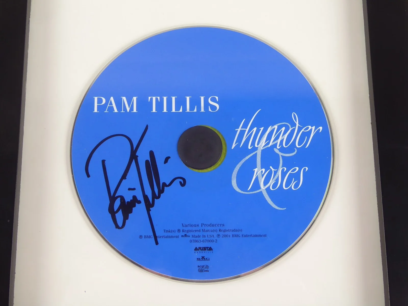Pam Tillis Signed Autographed Thunder Roses Framed Display Matted CD W/Cover, image 2
