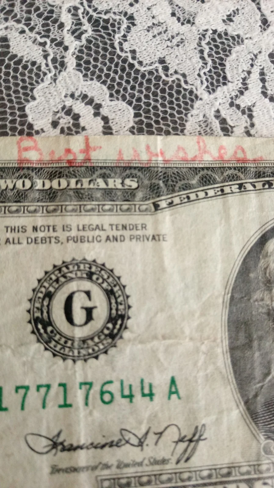 ALVIN KARPIS — SIGNED Public Enemy Number One ALVIN KARPIS Alcatraz $2 Bill AUTOGRAPHED RARE, изображение 4