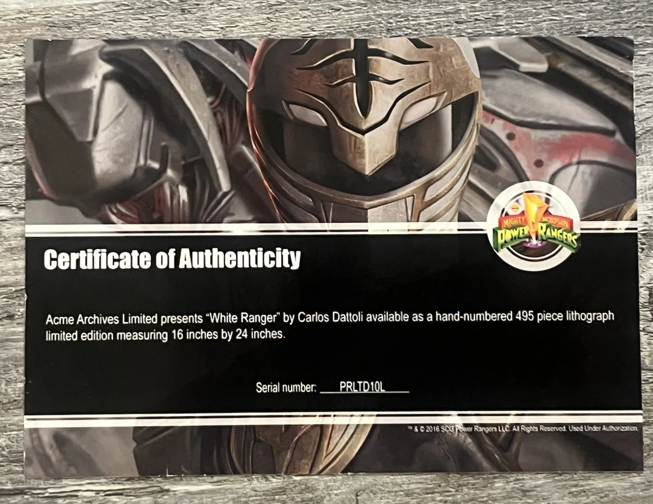 Jason David Frank — JASON DAVID FRANK SIGNED WHITE POWER RANGER 16X24 LITHOGRAPH #136/495 COA, изображение 4