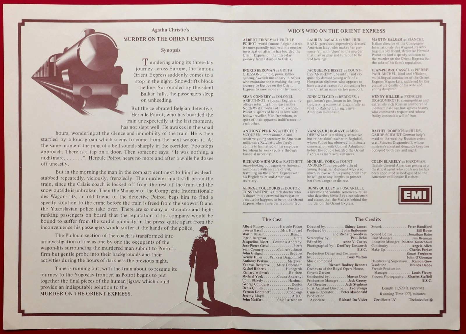 Murder on the Orient Express ORIGINAL UK Film Press Book Albert Finney 1974, изображение 2