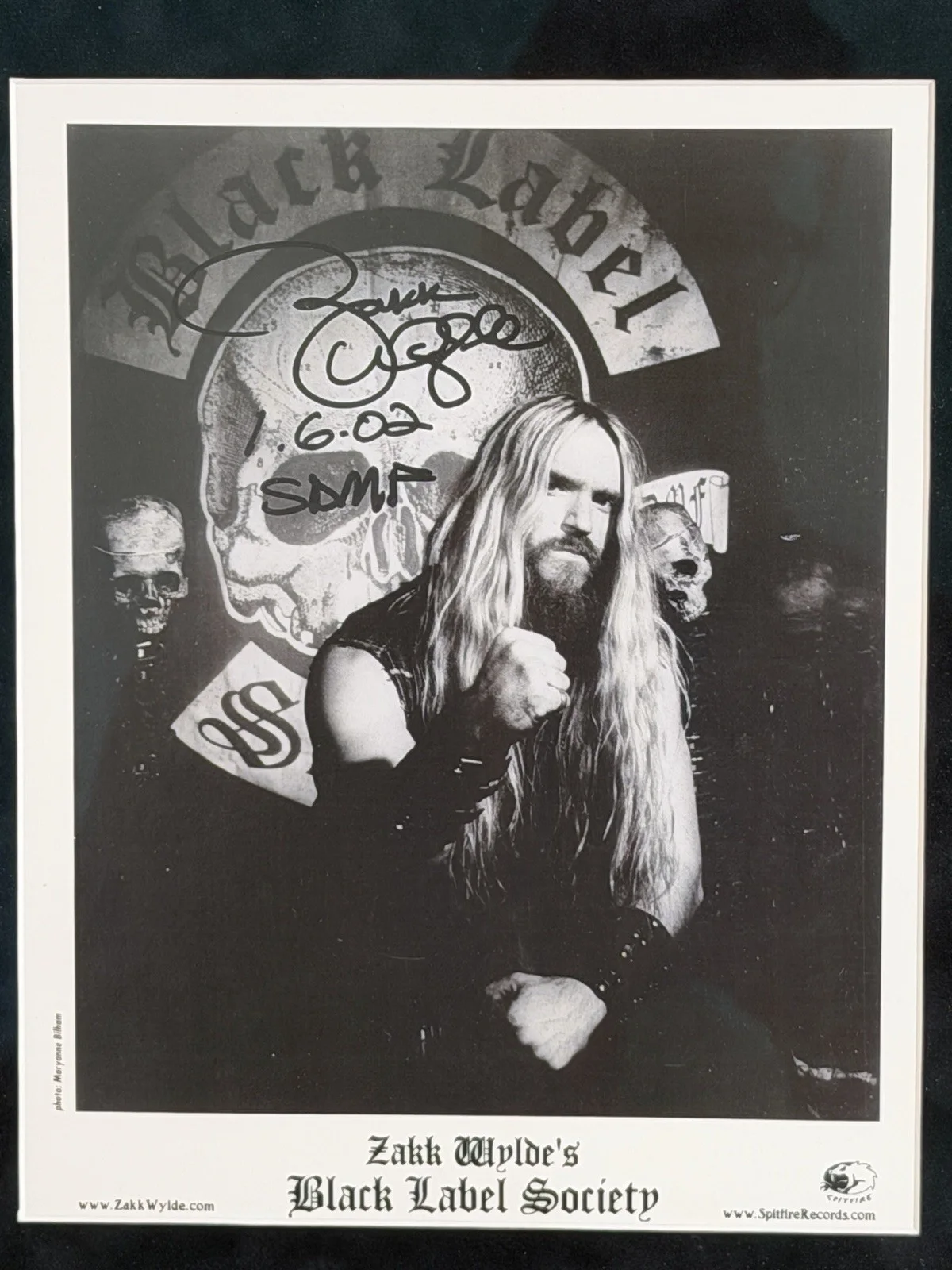 Signed Zakk Wylde Black Label Society Framed Promo Photo 2002 Autograph, изображение 4